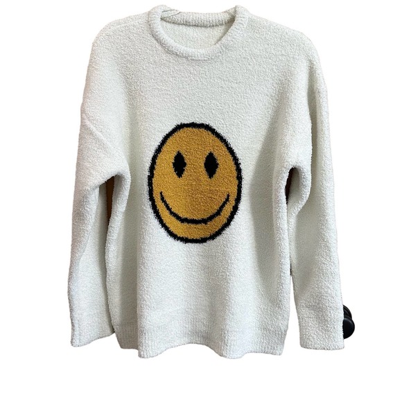 ComfyLuxe Sweaters - ComfyLuxe Women’s or Teens Long Sleeve Microfiber Soft Smiley Face Oversized M/L